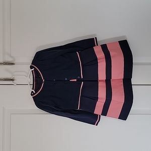 Janie and Jack Navy and Pink Dress with Cardigan